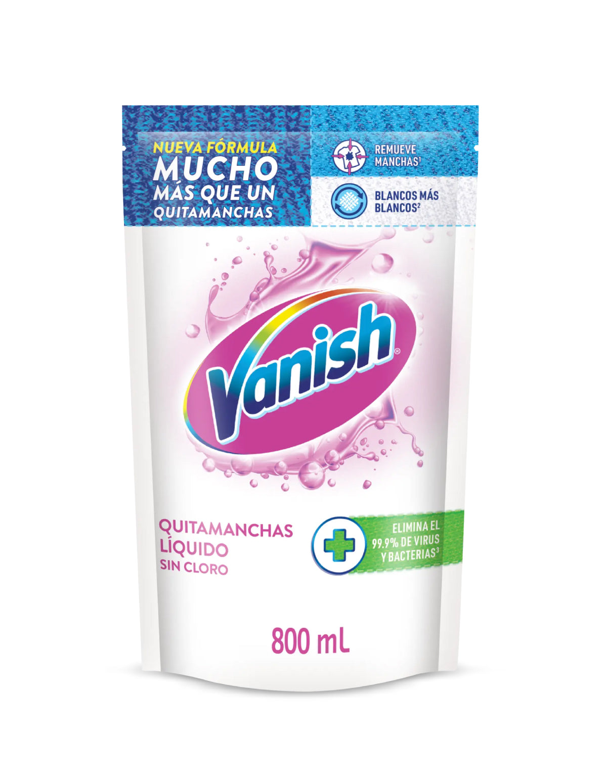 Vanish Quitamanchas ropa blanca liquido multiuso 800 cc - Puntolimpieza